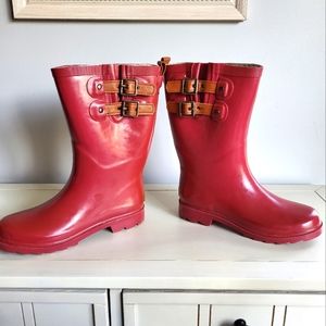 Chooka dual strap pink rain boots